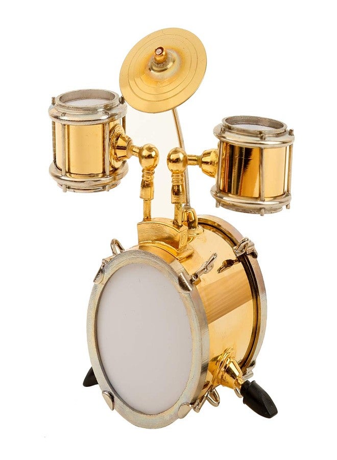 Dselvgvu Miniature Drum with Case - Gold, Mini Percussion Musical Instrument - Mini Drum - Miniature Dollhouse Model - Christmas Ornament and Gift - Image 5